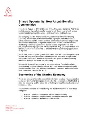 How Airbnb Benefits Communities Economics of the Sharing Economy