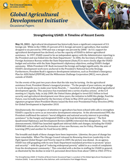 Strengthening USAID: a Timeline of Recent Events