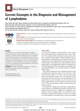 Current Concepts in the Diagnosis and Management of Lymphedema