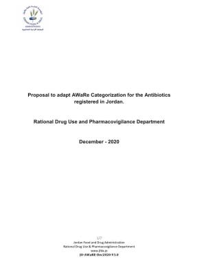 Proposal to Adapt Aware Categorization for the Antibiotics Registered in Jordan