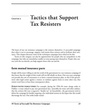 Chapter 4: Tactics That Support Tax Resisters