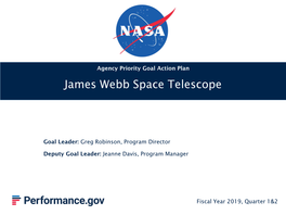 James Webb Space Telescope Goal Leader