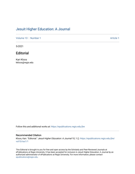 Jesuit Higher Education: a Journal