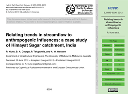 Relating Trends in Streamflow to Anthropogenic Influences