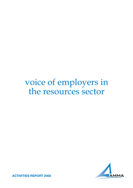 Voice of Employers in the Resources Sector