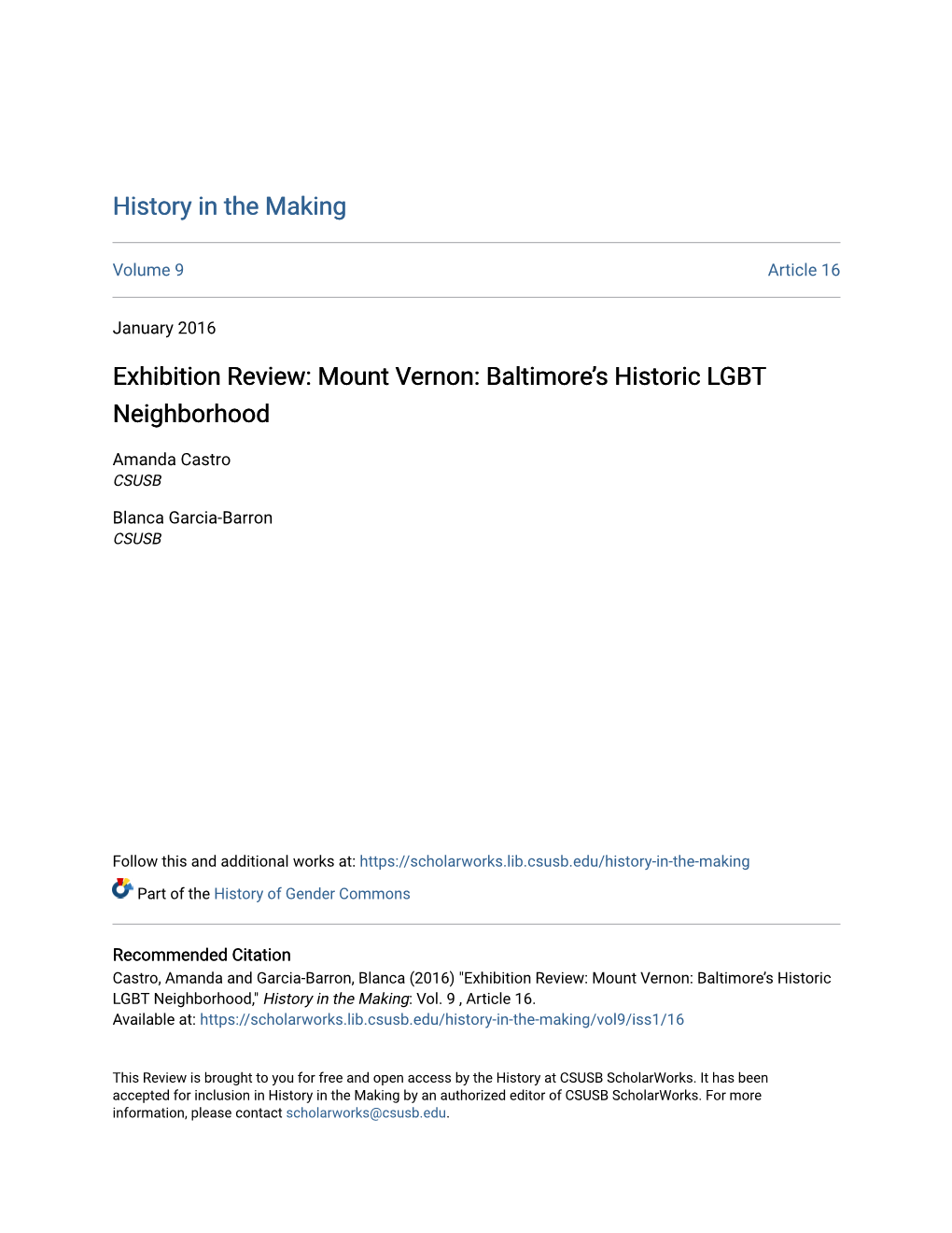 Mount Vernon: Baltimore’S Historic LGBT Neighborhood