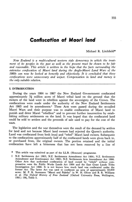 Confiscation of Maori Land