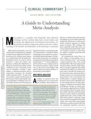 A Guide to Understanding Meta-Analysis