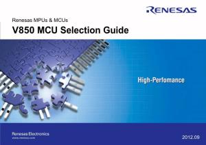 Renesas Mpus & Mcus V850 MCU Selection Guide