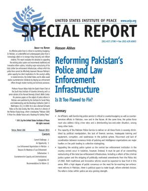 Reforming Pakistan's Police and Law Enforcement Infrastructure