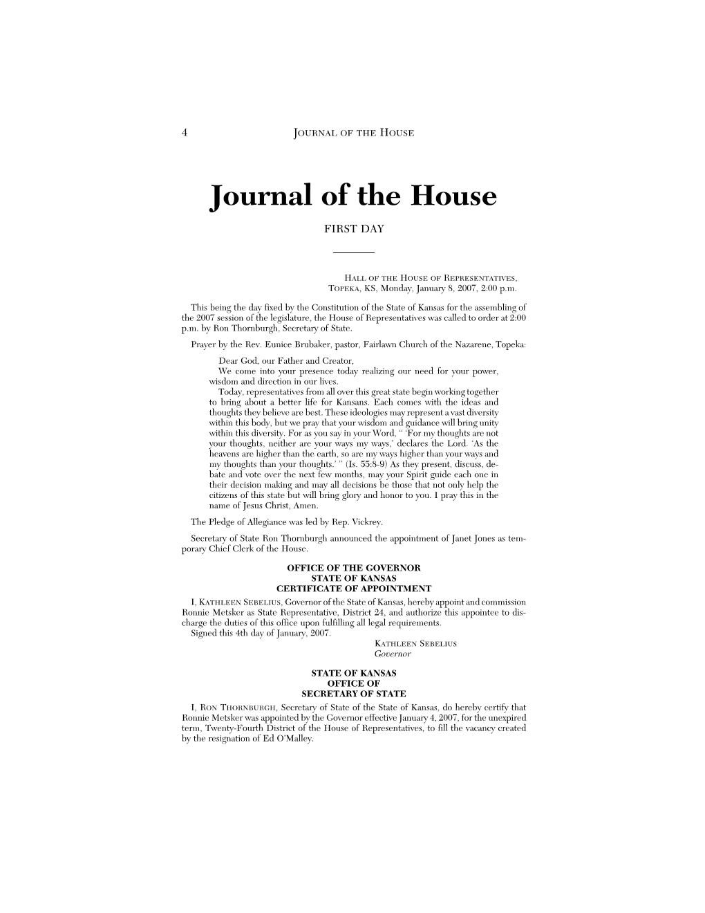 Journal of the House