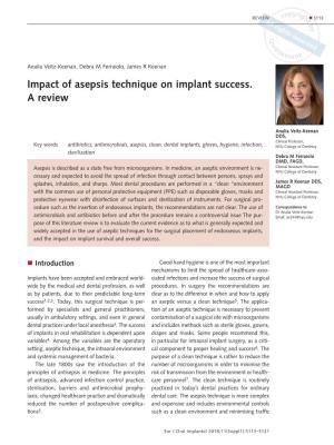Impact of Asepsis Technique on Implant Success