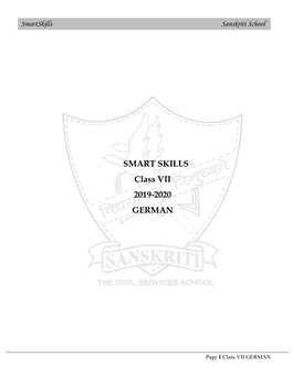 SMART SKILLS Class VII 2019-2020 GERMAN