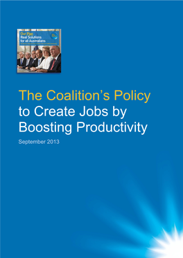 The Coalition's Policy to Create Jobs by Boosting Productivity
