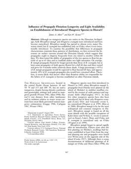 Influence of Propagule Flotation Longevity and Light