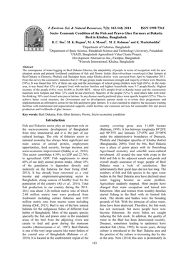 J. Environ. Sci. & Natural Resources, 7(2)