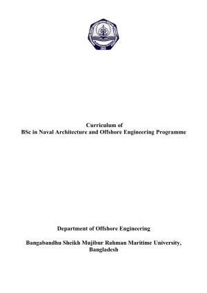 Curriculum of Bsc in Naval Architecture and Offshore Engineering Programme