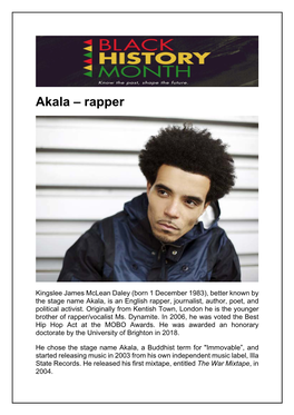 Akala – Rapper