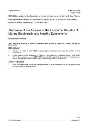 The Value of Our Oceans – the Economic Benefits of Marine Biodiversity and Healthy Ecosystems