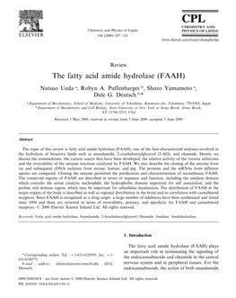 The Fatty Acid Amide Hydrolase (FAAH)