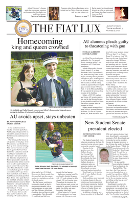 Homecoming AU Alumnus Pleads Guilty King and Queen Crowned to Threatening with Gun by SILAS ALBRECHT Involved in a Car Accident Around EDITOR-IN-CHIEF 5:21 A.M