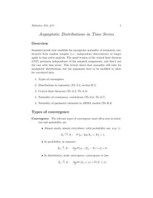 Asymptotic Distributions in Time Series