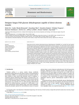 Designer Fungus FAD Glucose Dehydrogenase Capable of Direct Electron Transfer T