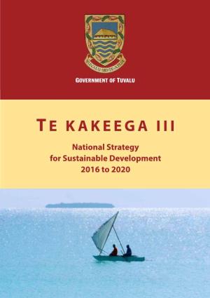 TE KAKEEGA III National Strategy for Sustainable Development 2016 to 2020