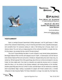 Spain: the Best of Europe a Tropical Birding Set Departure