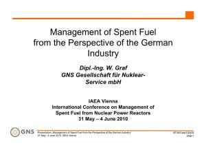Management of Spent Fuel from the Perspective of the German Industry