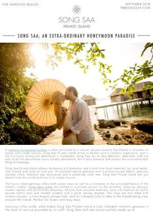 Song Saa; an Extra-Ordinary Honeymoon Paradise