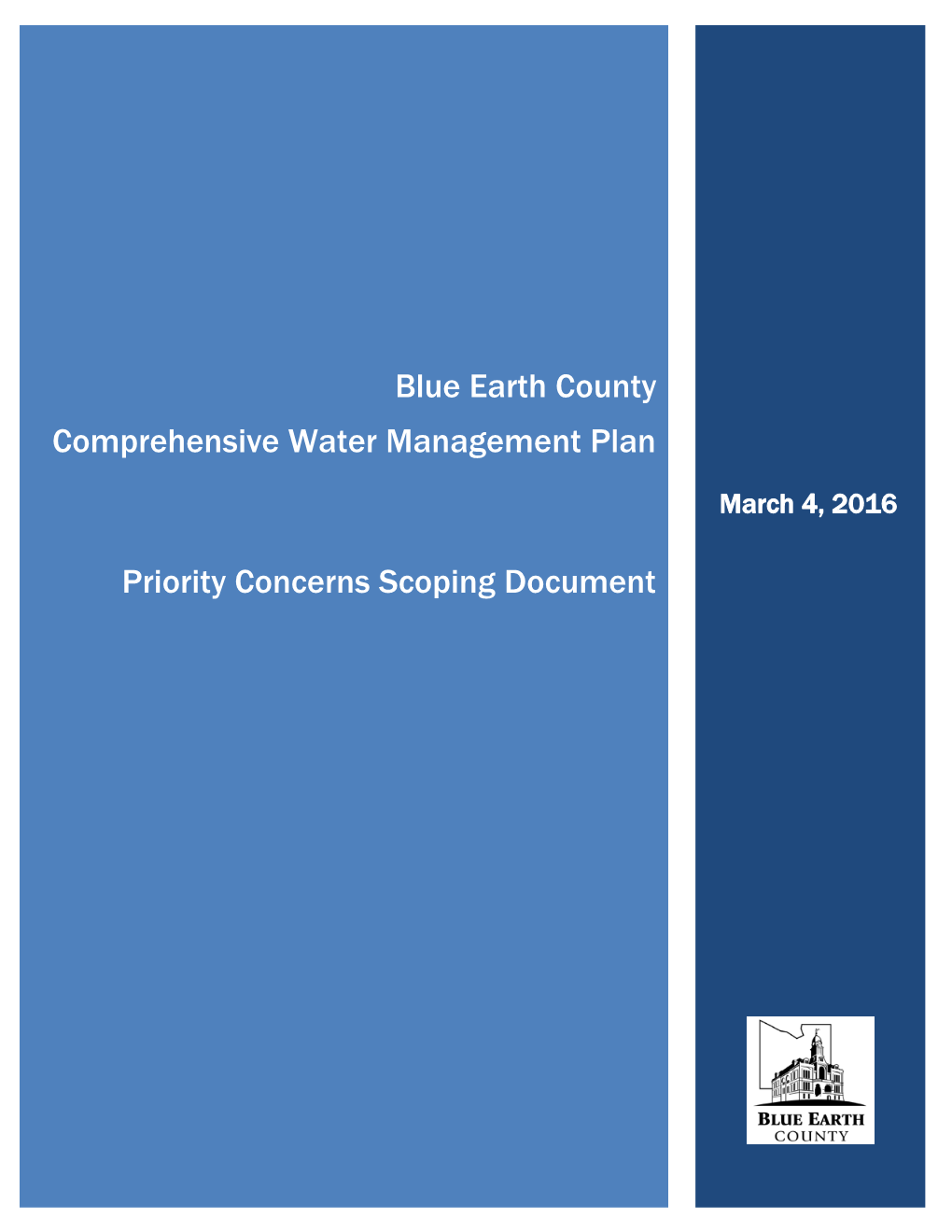 Comprehensive Water Management Plan Priority Concerns Scoping