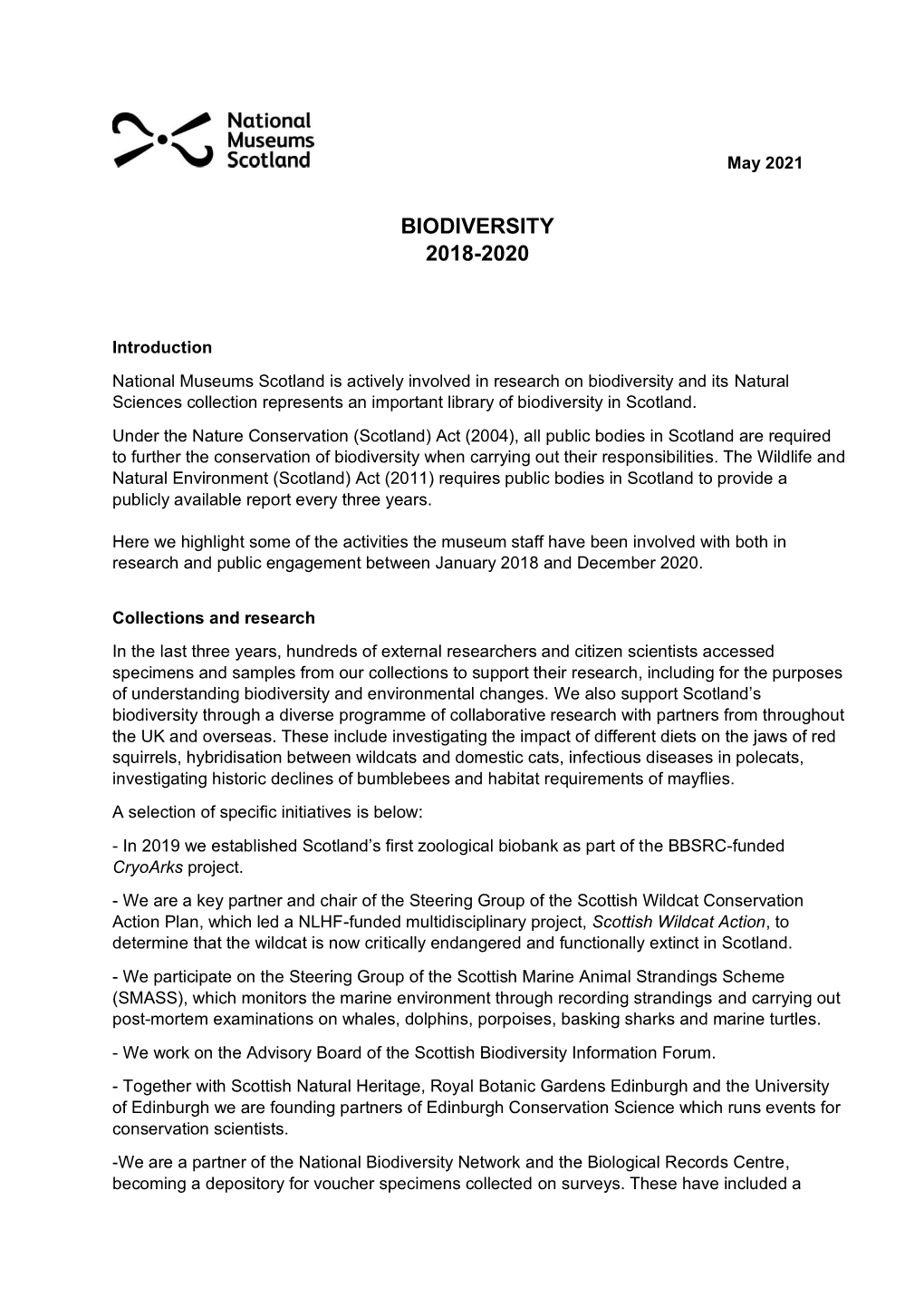 Biodiversity Report 2018-2020