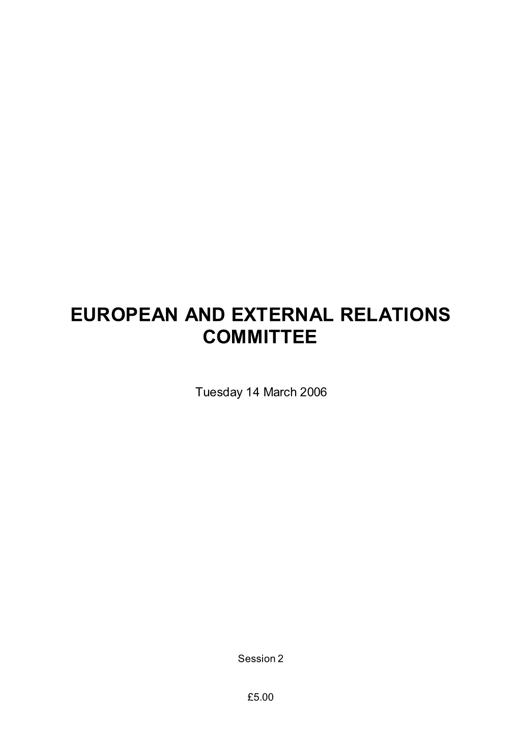 Official Report of Its EC Instrument Without Further Subordinate Discussion, Which Has Been Included in Members‟ Papers