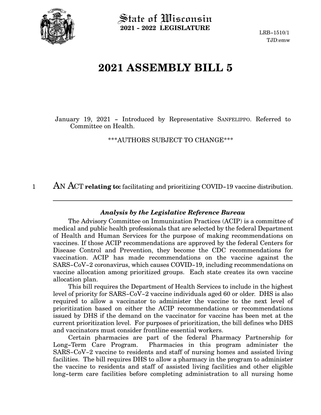 2021 Assembly Bill 5