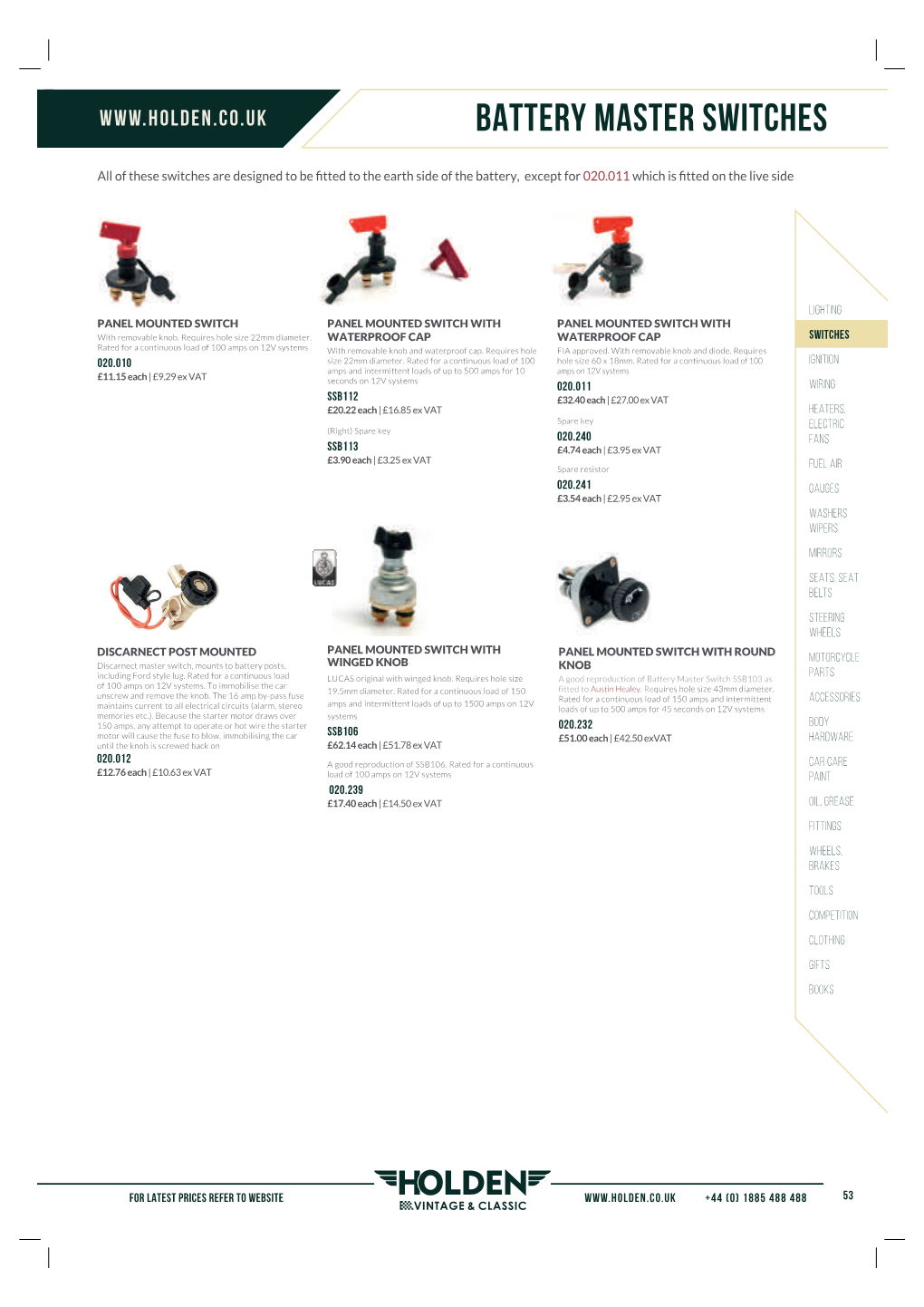 Battery Master Switches