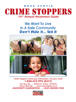 NOVA SCOTIA Crime Stoppers 14TH Annual Awareness Guide