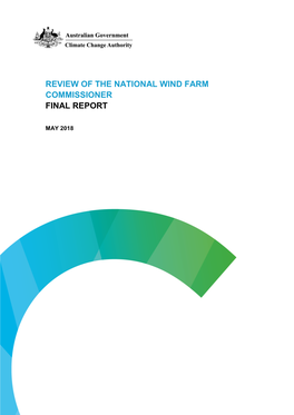 Review of the National Wind Farm Commissioner Final Report