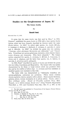 Studies on the Geoglossaceae of Japan. II the Genus Leotia