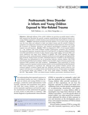 Posttraumatic Stress Disorder in Infants and Young Children Exposed to War-Related Trauma