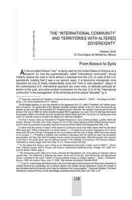 The “International Community” and Territories with Altered Sovereignty*