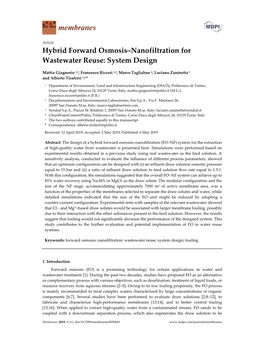 Hybrid Forward Osmosis–Nanofiltration for Wastewater Reuse: System Design