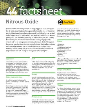 Factsheet – Nitrous Oxide
