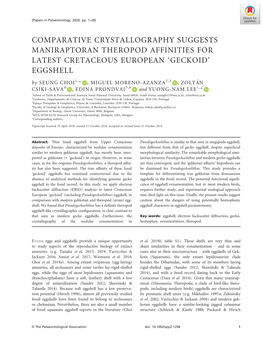 Comparative Crystallography Suggests Maniraptoran Theropod Affinities For