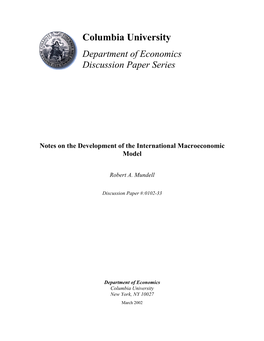 Notes on the Development of the International Macroeconomic Model