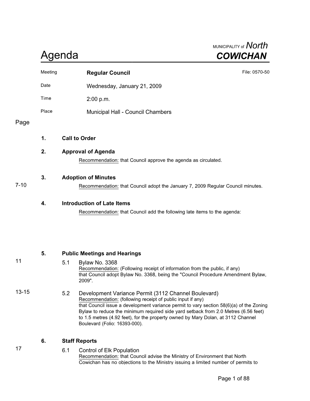 Agenda COWICHAN