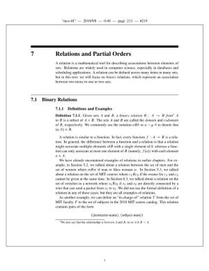 Relations and Partial Orders