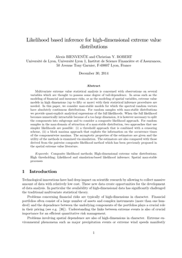 Likelihood Based Inference for High-Dimensional Extreme Value Distributions