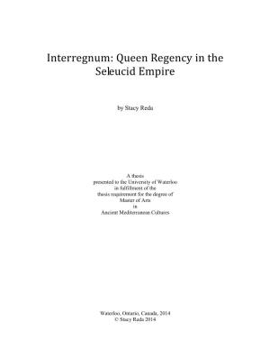 Queen Regency in the Seleucid Empire