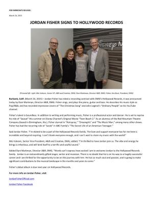 Jordan Fisher Signs to Hollywood Records